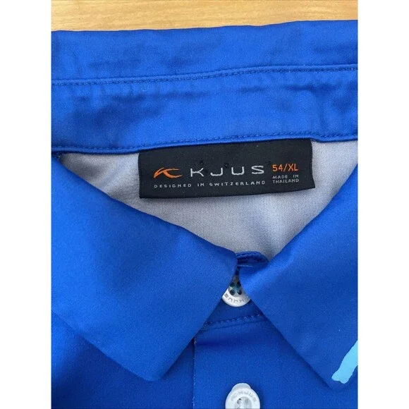 KJUS Shelter Polo Mens XL Blue Short Sleeve Comfort Fit Golf - Picture 6 of 15